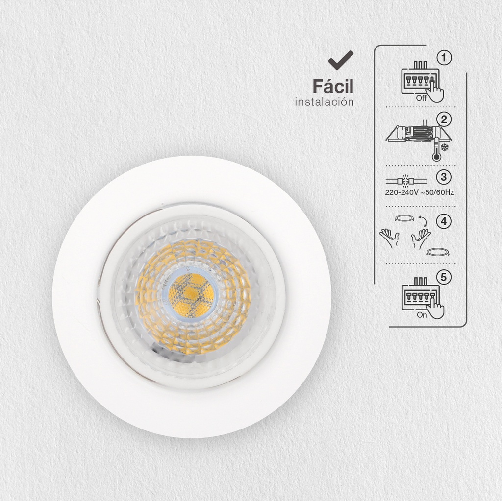 Módulo LED plano Serie Lúbia para focos y aros empotrables 60º 6,5W 3000K