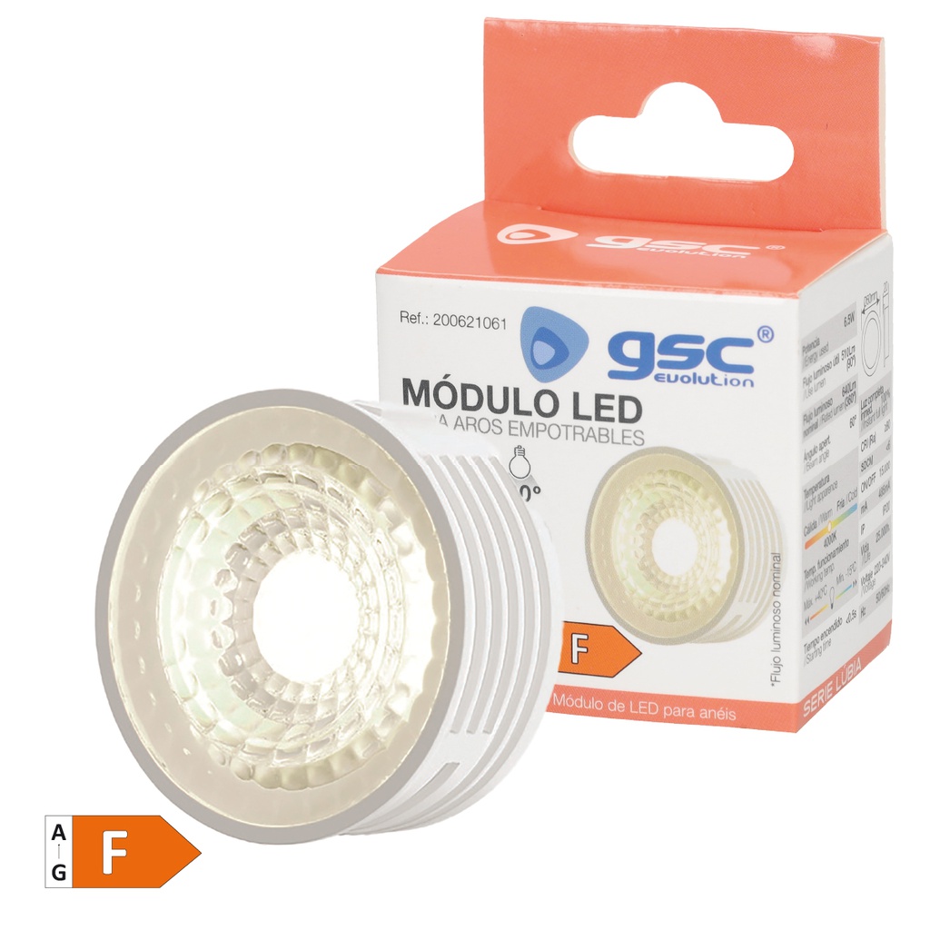 Módulo LED plano Serie Lúbia para focos y aros empotrables 60º 6,5W 4000K