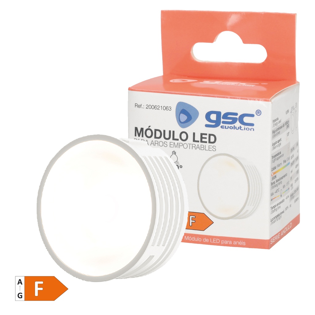 Módulo LED plano Serie Andulo para focos y aros empotrables 120º 6,5W 3000K