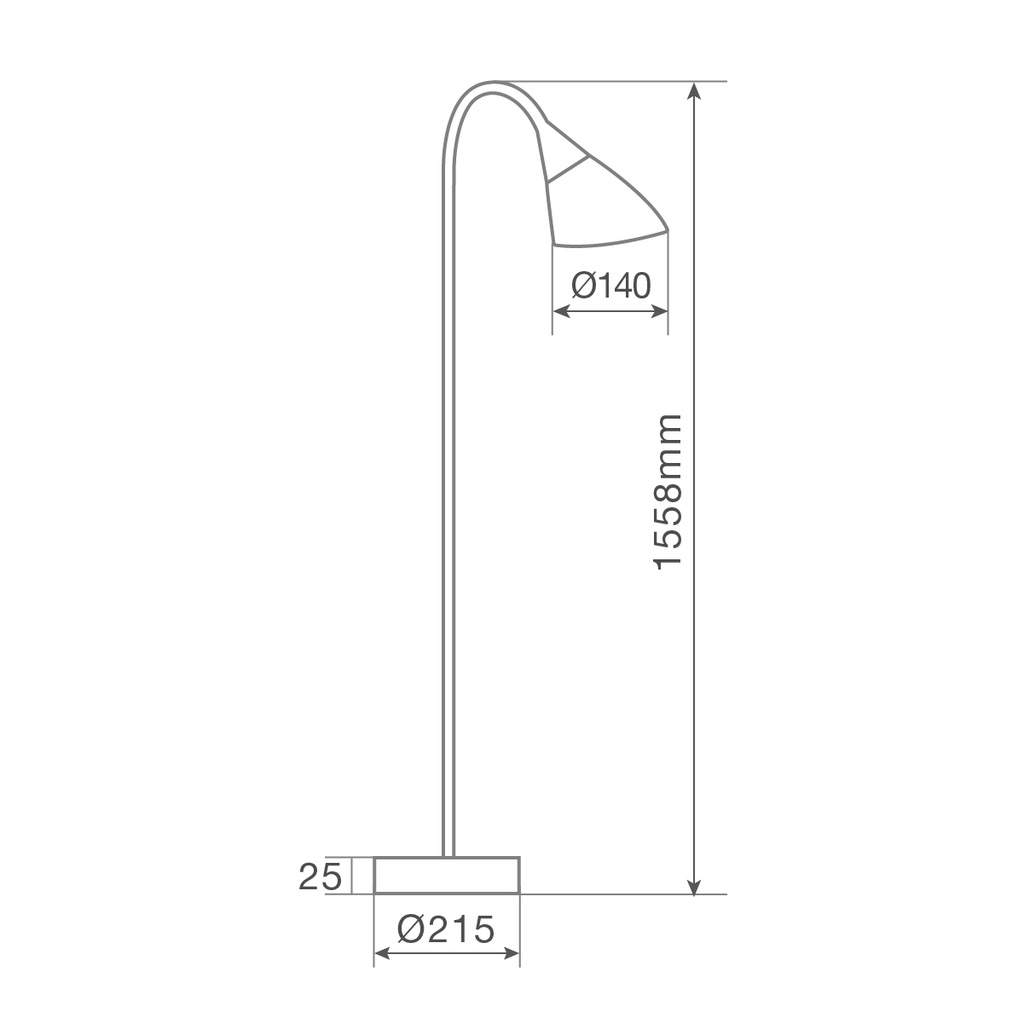 Lámpara de pie Serie Langadu 1558mm E27 Blanco