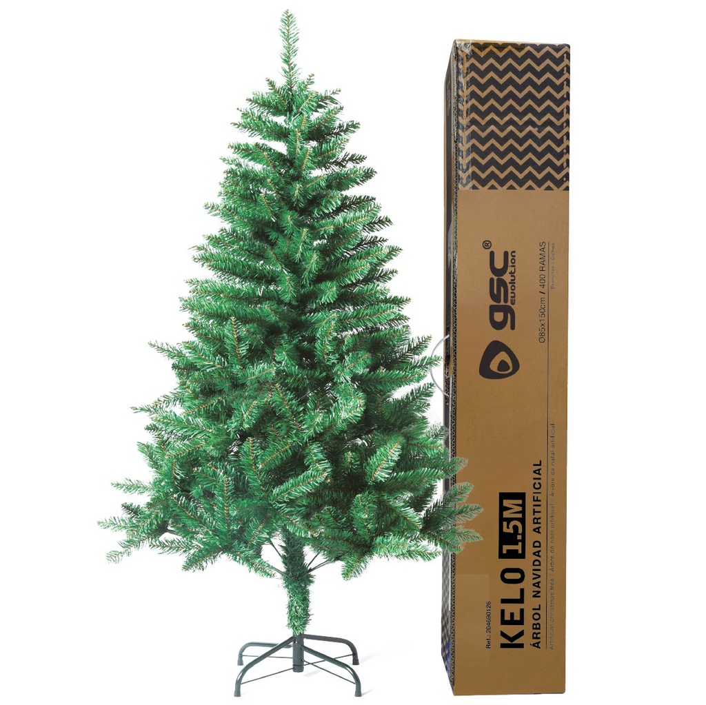 Árbol de navidad artificial Kelo 1,5M 400 ramas