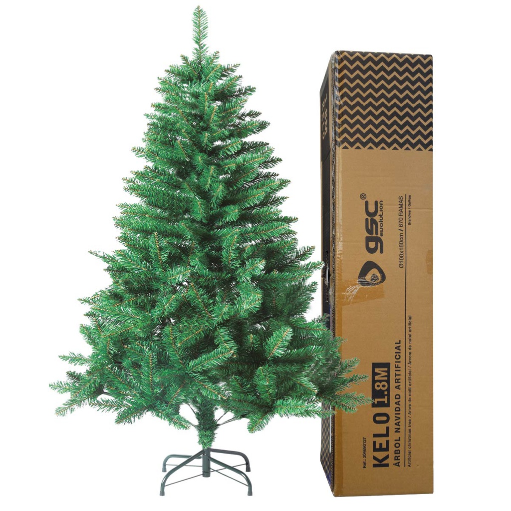 Árbol de navidad artificial Kelo 1,8M 670 ramas