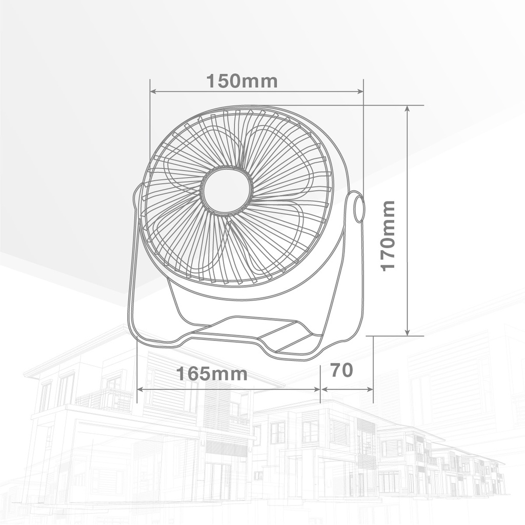 Mini ventilador sobremesa USB Alua Ø15cm 3W Negro