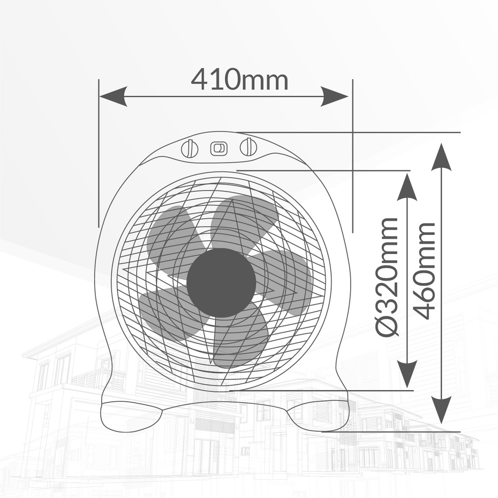 Ventilador Box Fan Ø32cm 45W