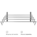 Tendedero extensible pared Bisalla 120cm con 5 barras de tendido