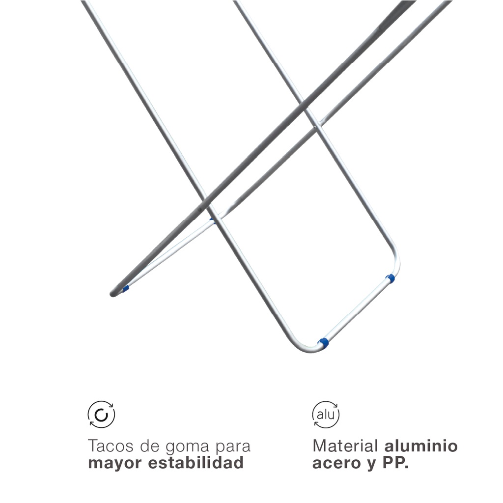 Tendedero plegable Manma 2 alas de aluminio 176x55x92cm