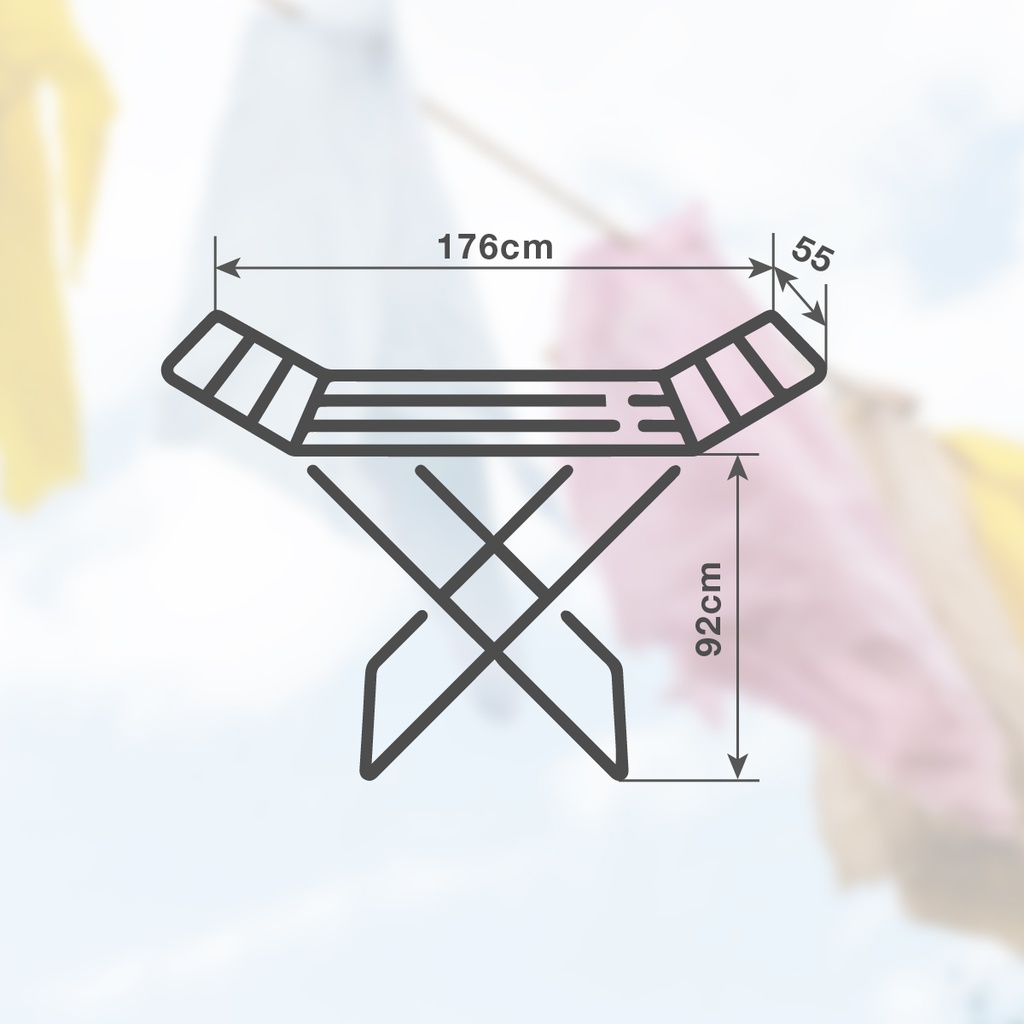 Tendedero plegable Manma 2 alas de aluminio 176x55x92cm