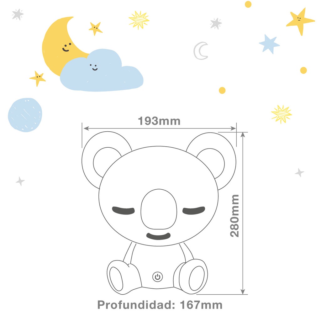 Luz de noche infantil LED Koala 2,5W Azul