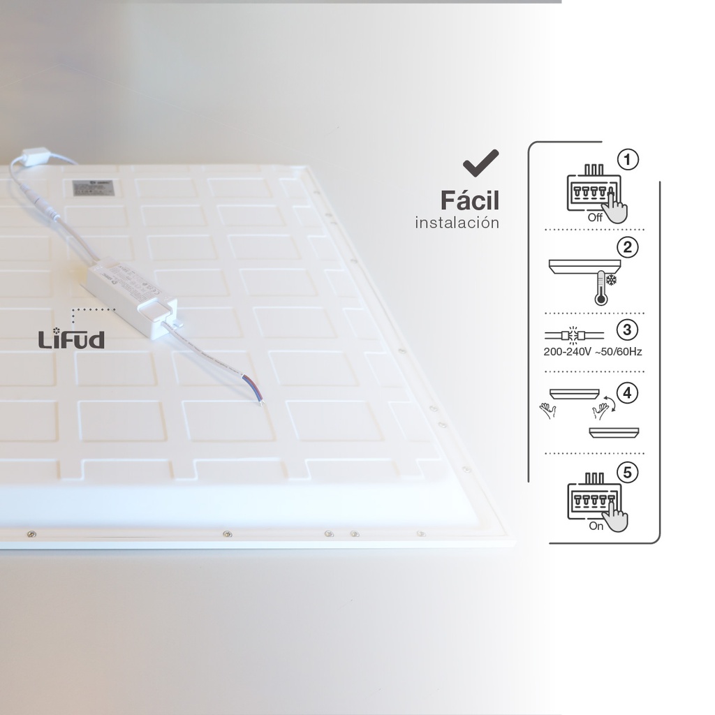 Panel empotrable LED Lubuko 40W 4200K UGR19 IP44 Blanco - Pro Line