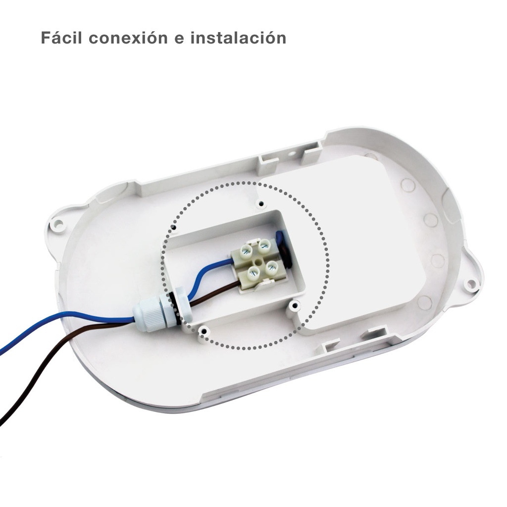 Aplique LED ovalado Cercis con rejilla 15W 6500K Blanco