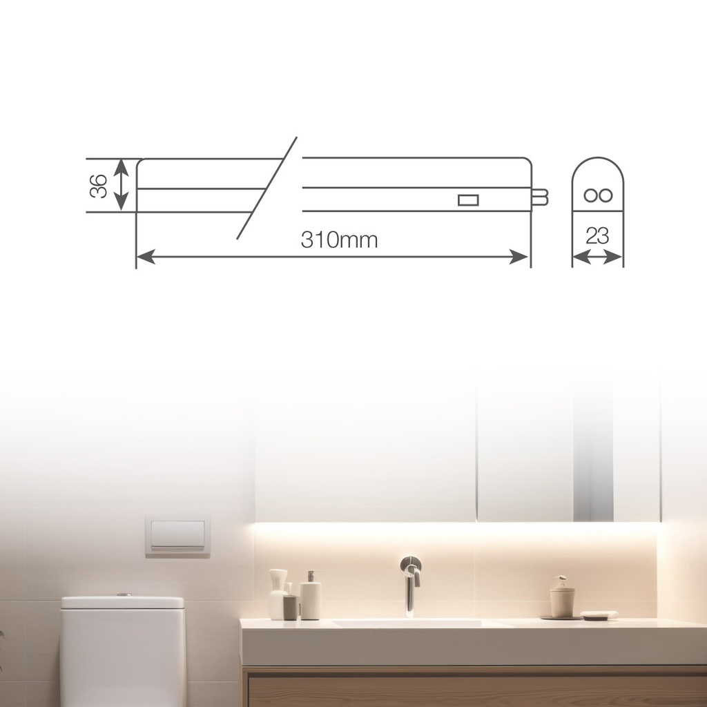 Regleta T5 LED Belo 310mm 4W 4000K