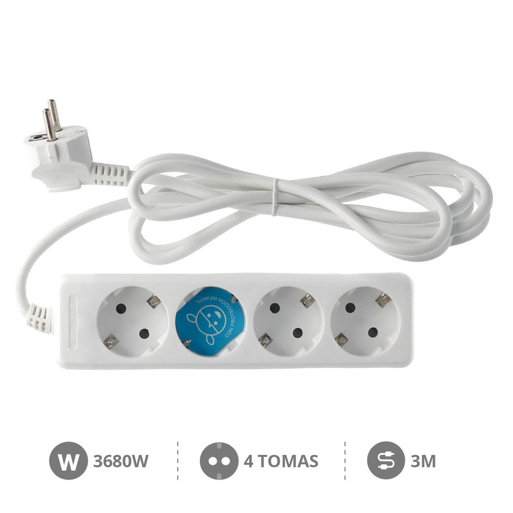 4 way socket White (3x1.5mm) 3M wire