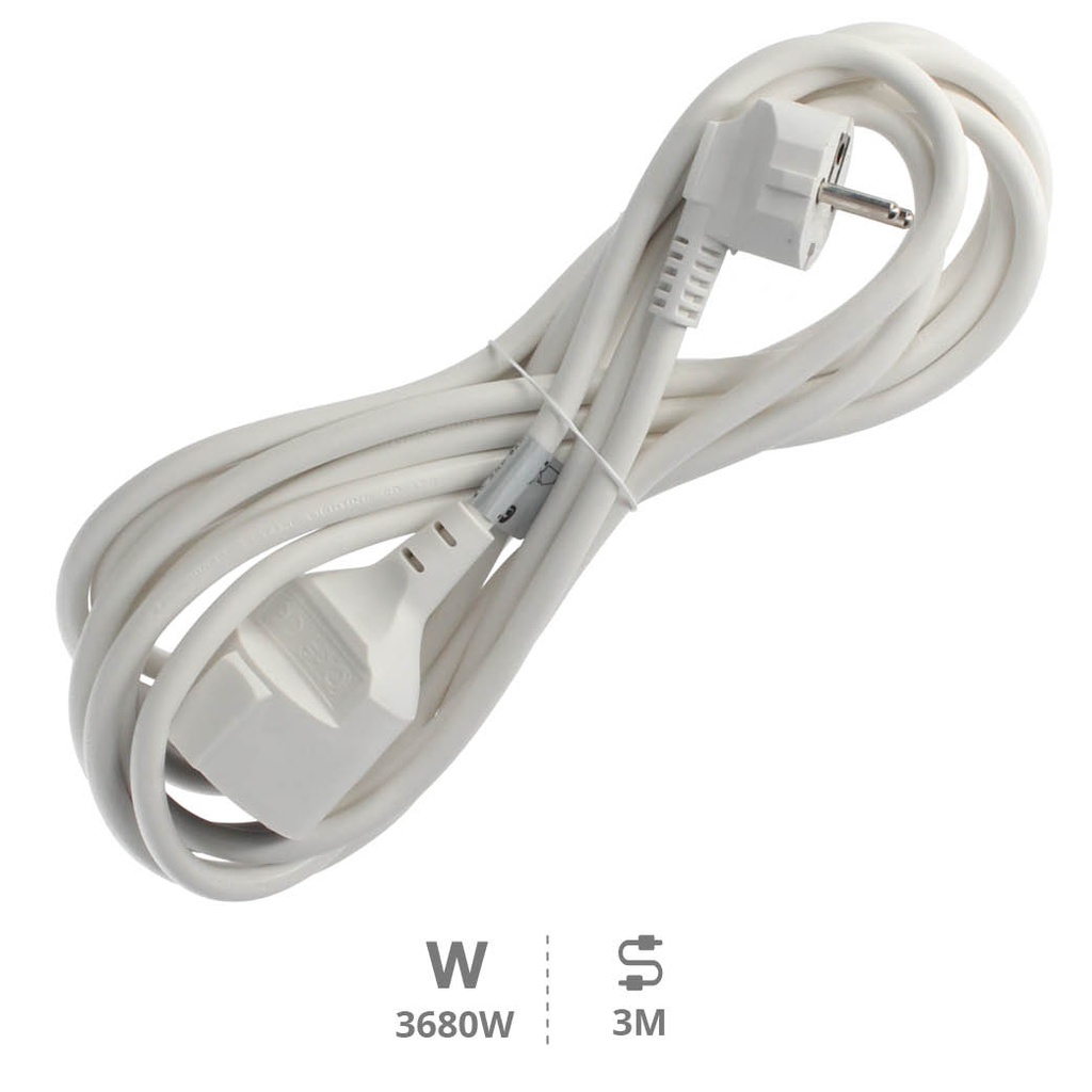 Extension cord White (3x1.5mm) 3M wire