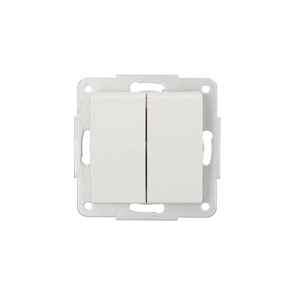 Comutador duplo de encastrar Branco 56 x 56 mm 10 A 250 V