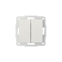 Doble conmutador de empotrar Blanco 56x56mm 10A 250V