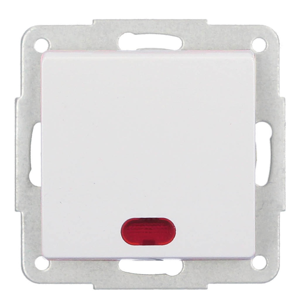 Conmutador de empotrar Blanco 56x56mm con LED