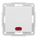 Comutador de encastrar Branco 56 x 56 mm com LED