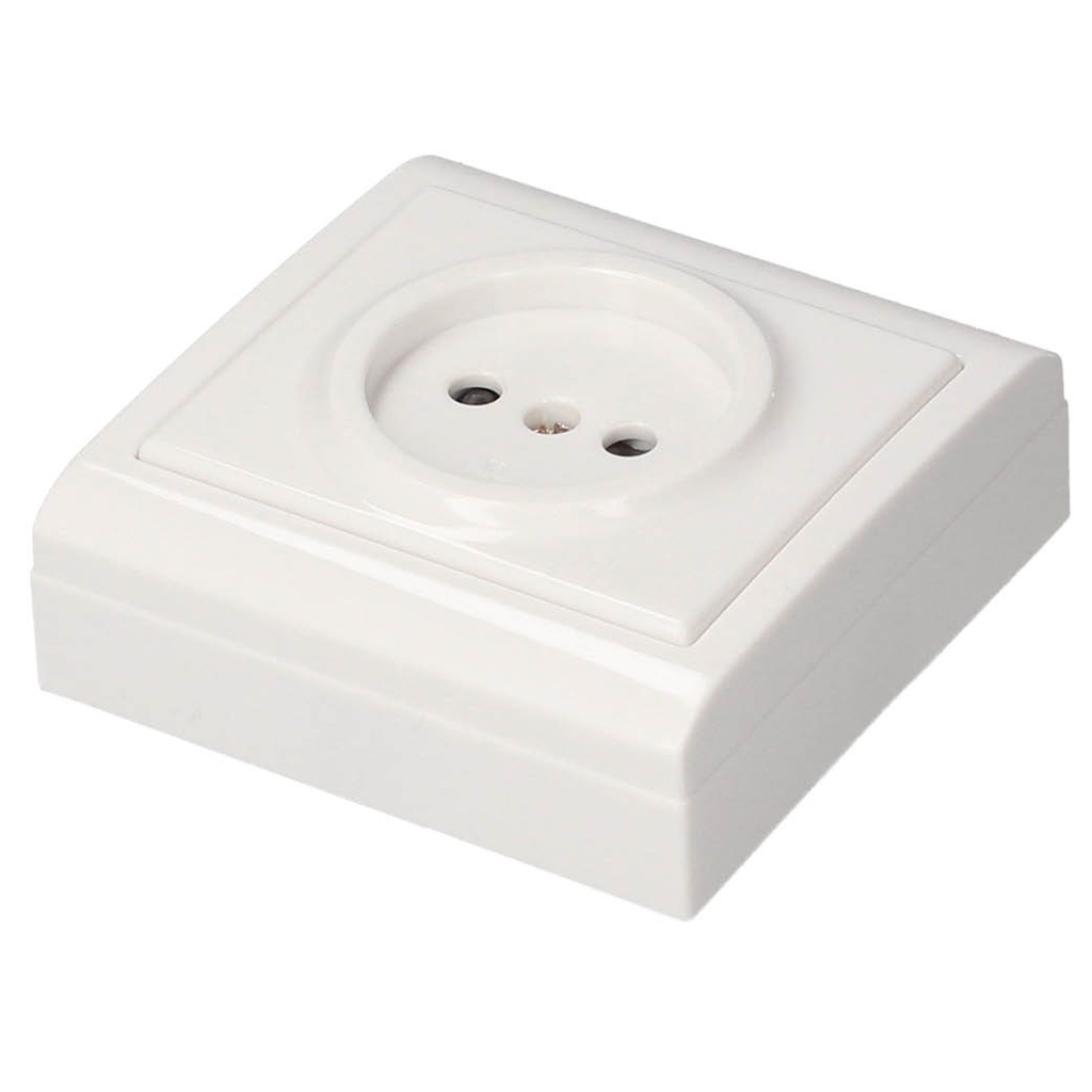 Base superficie sin pozo Blanco 80x80mm 16A 250V