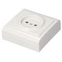 Single surface socket without pit 80x80mm 16A 250V White