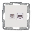 Tomada de Internet+Telefone RJ45+RJ11 encastrável Branco, 56 x 56 mm