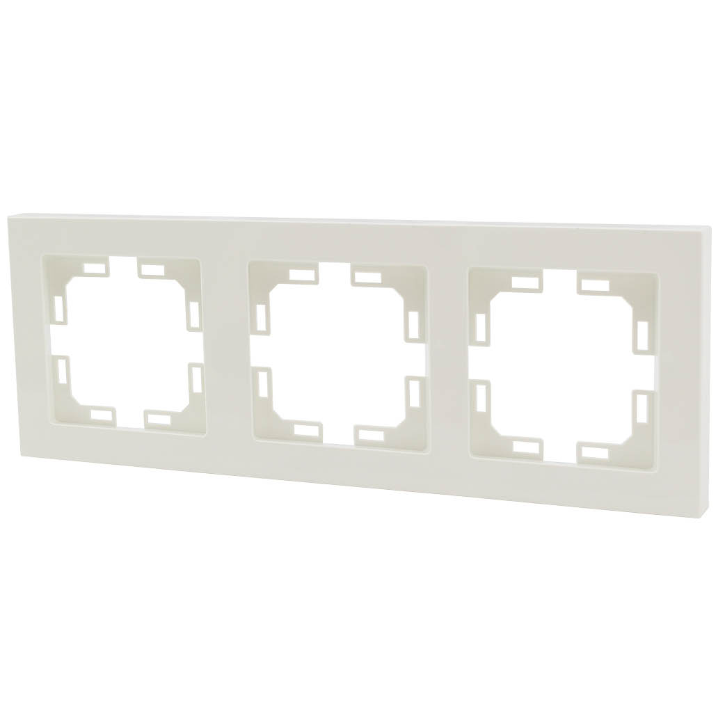 3 gang straight cover frame White