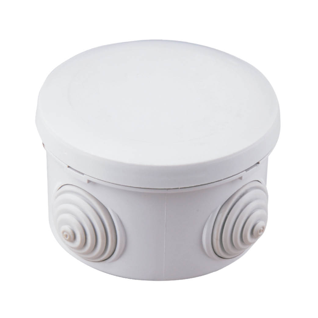 Round connection box Ø80x40mm IP55 Grey