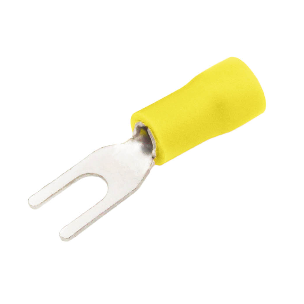 Sachet 50 u Terminaux isolés fourche 5,3/4-6mm jaune