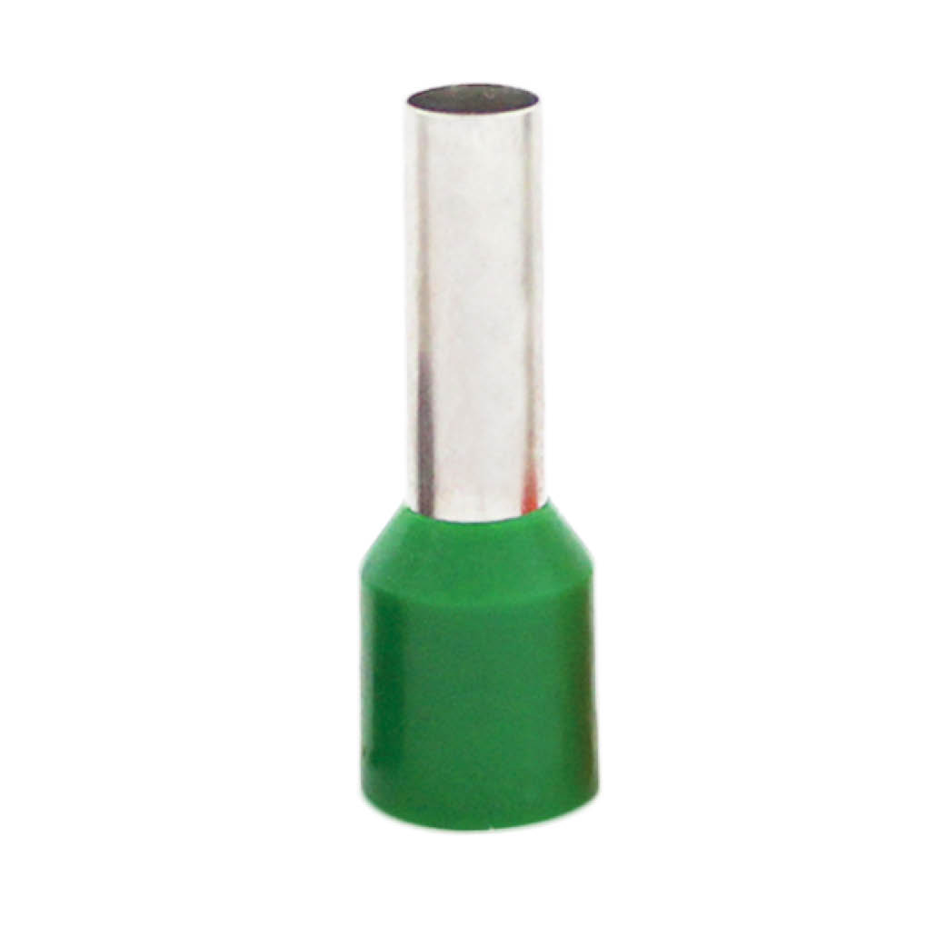 Sachet 50 u pointes creuses isolées section 6 mm Vert