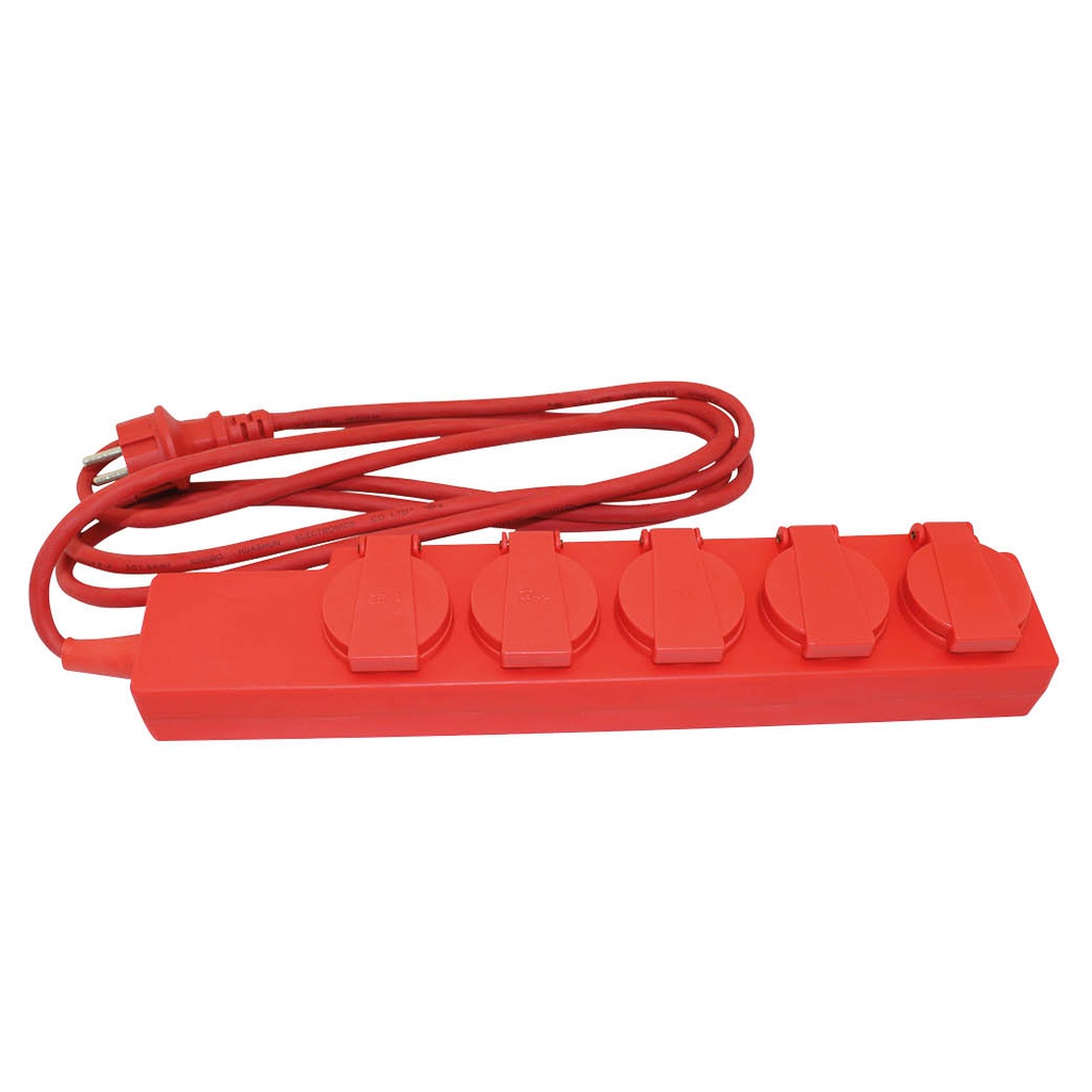 Bloc multiprises avec couvercles 5 P (3x1,5 mm) 3 M Rouge