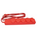 Base multiple con tapas 5T (3x1.5mm) 3M Rojo