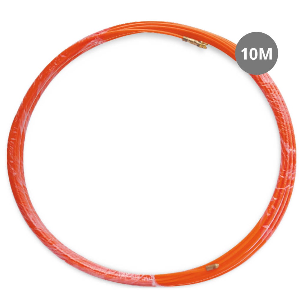 Guia de passagem de cabos de fibra de vidro + metal 4 mm 10 m Laranja