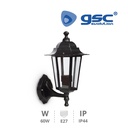 Alma series bottom mounted arm wall garden light E27 black