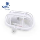 Aplique oval de plástico E27 60W 230V Branco