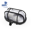 Aplique oval de plástico E27 60W 230V Preto