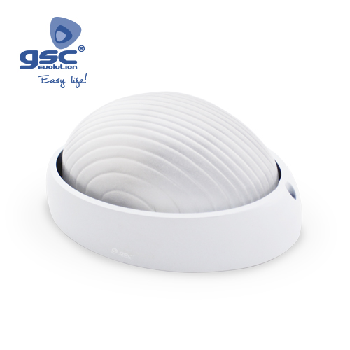 Aplique semioval de alumínio E27 60 W Branco