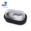 Aplique oval de plástico liso E27 60W 230V Preto