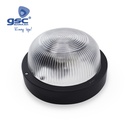 Round smooth plastic wall sconce, E27 60W 230V Black