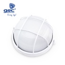 Aplique redondo alum. com grelha E27 Max.60W Branco