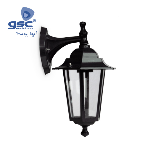 Farol de jardín brazo arriba Serie Lenna E27 Negro