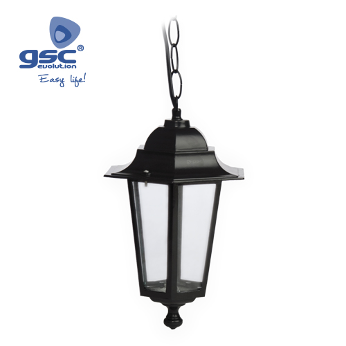 Farol de jardín colgante Serie Lenna E27 Negro