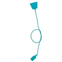 Porte-lampe silicone E27 câble textile 1M - Turquoise