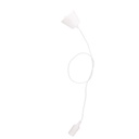 Porte-lampe silicone E27 câble textile 1M - Blanc