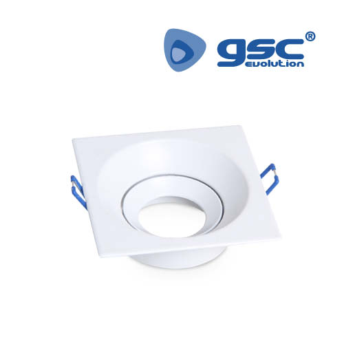 Squared Recessed Movable Fixture for Dichroich lamps White