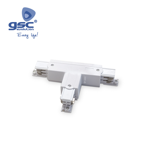 Connecteur T 3 voies pour spot rail LED Blanc