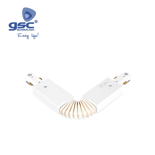 Conector flexível 3 vias para foco de carril LED Branco