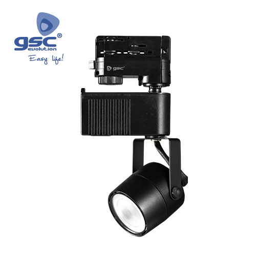 Foco de carril LED trifásico 28 W 3000 K Negro