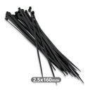 Pack 100 Unidades Bridas 160x2.5mm Negro