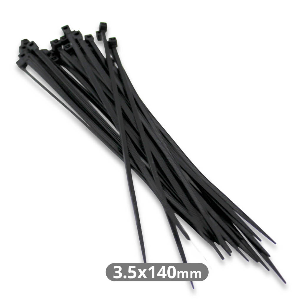 Pack 100 Unidades Bridas 140x3.5mm Negro