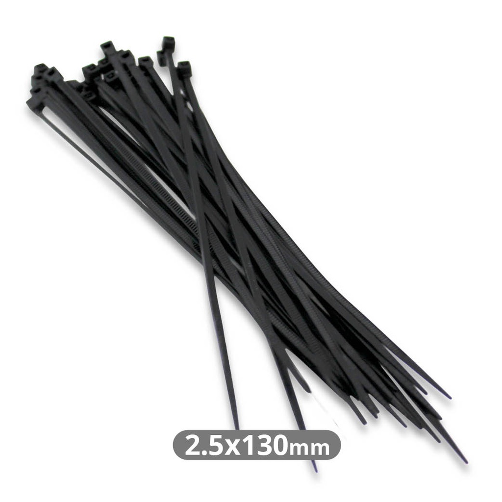 Pack 100 Unidades Bridas 130x2.5mm Negro