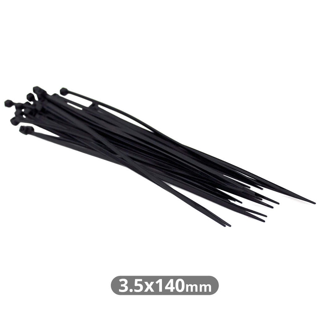 Pack 25 Unidades Bridas 140x3.5mm Negro